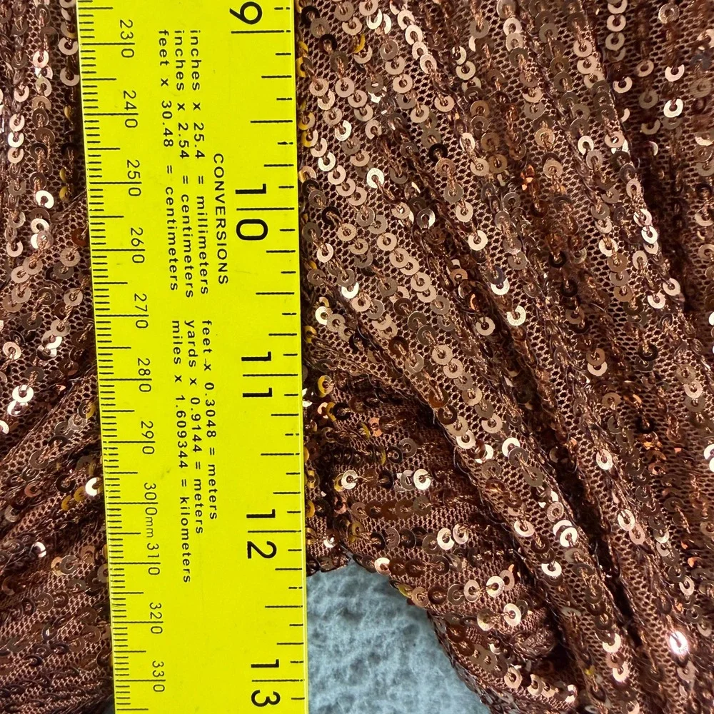 Free People Sequin Jogger Pants Womens Small Brown Copper High Rise Pleated Crop